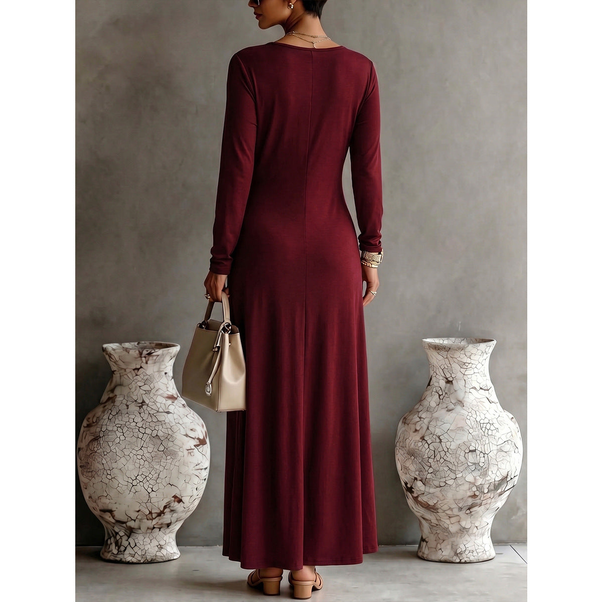 Vestido formal ajustado de manga larga en tallas grandes