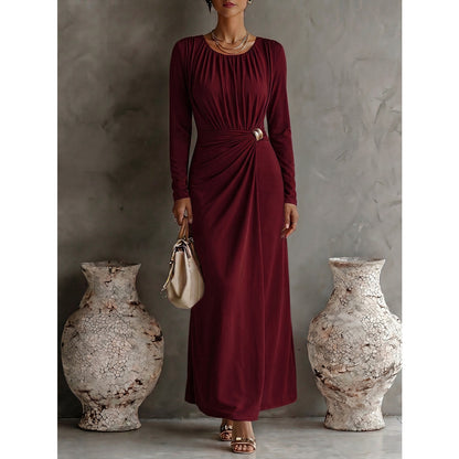 Vestido formal ajustado de manga larga en tallas grandes